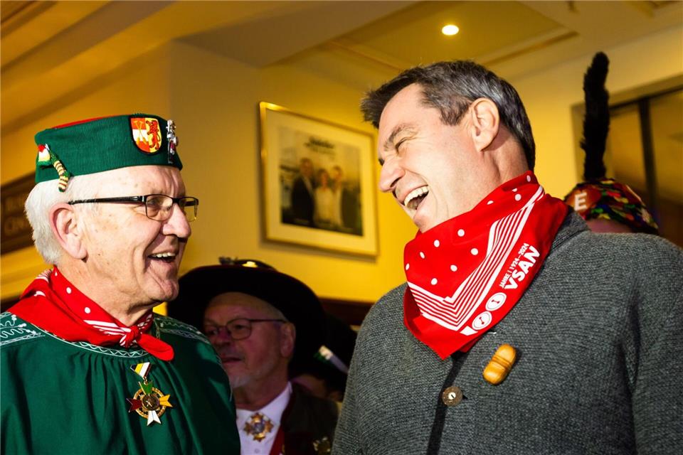 Söder war schon mal Gast bei der schwäbisch-alemannischen Fastnacht. (Archivbild)Philipp von Ditfurth/dpa