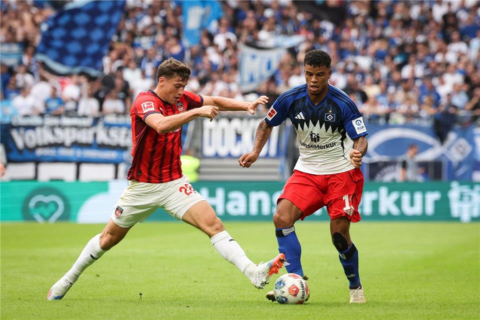 Sorgte für Heidenheim immer wieder für Gefahr: Luca Kerber (l).Christian Charisius/dpa