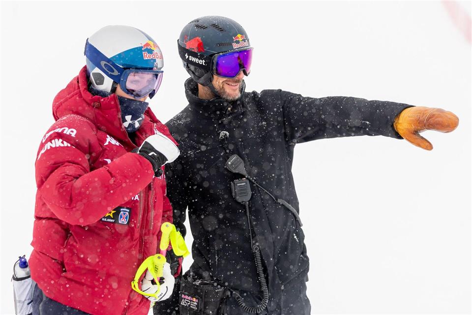 Spannendes Duo: Aksel Lund Svindal (r.) gehört zu Vonns Trainerteam. (Archivbild)Expa/Johann Groder/APA/dpa
