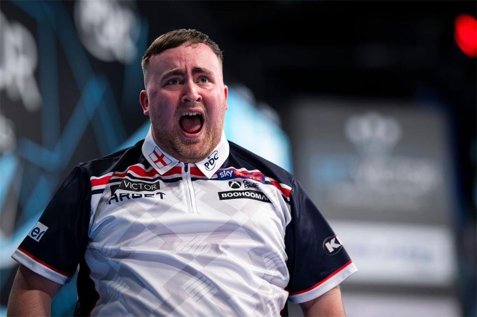 Spielt nicht gern in Deutschland: Darts-Dominator Littler. (Archivbild)Hannes P. Albert/dpa