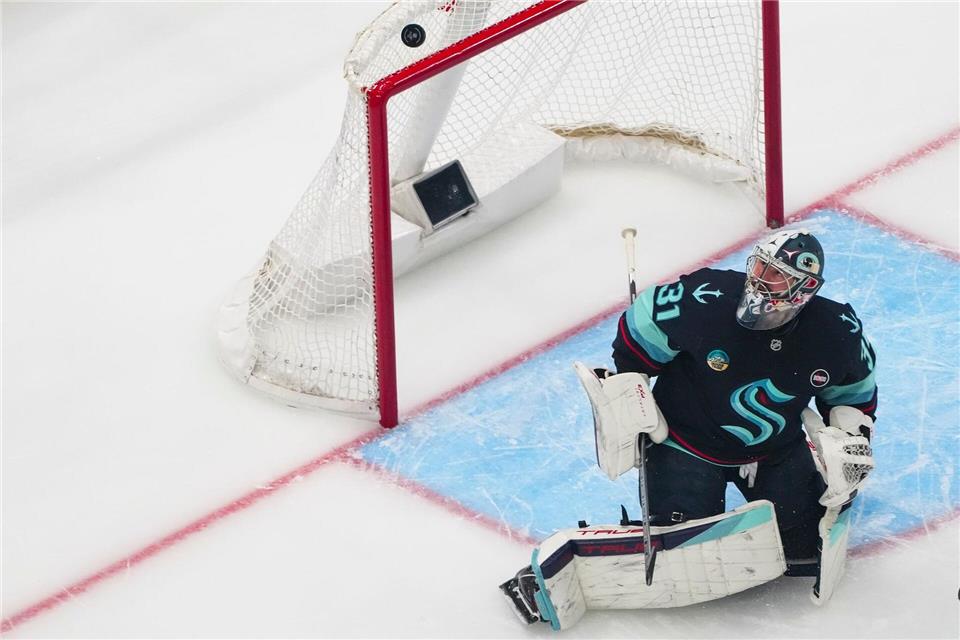 Spielt seine schwächste NHL-Saison seit Jahren: Philipp Grubauer.Lindsey Wasson/AP/dpa