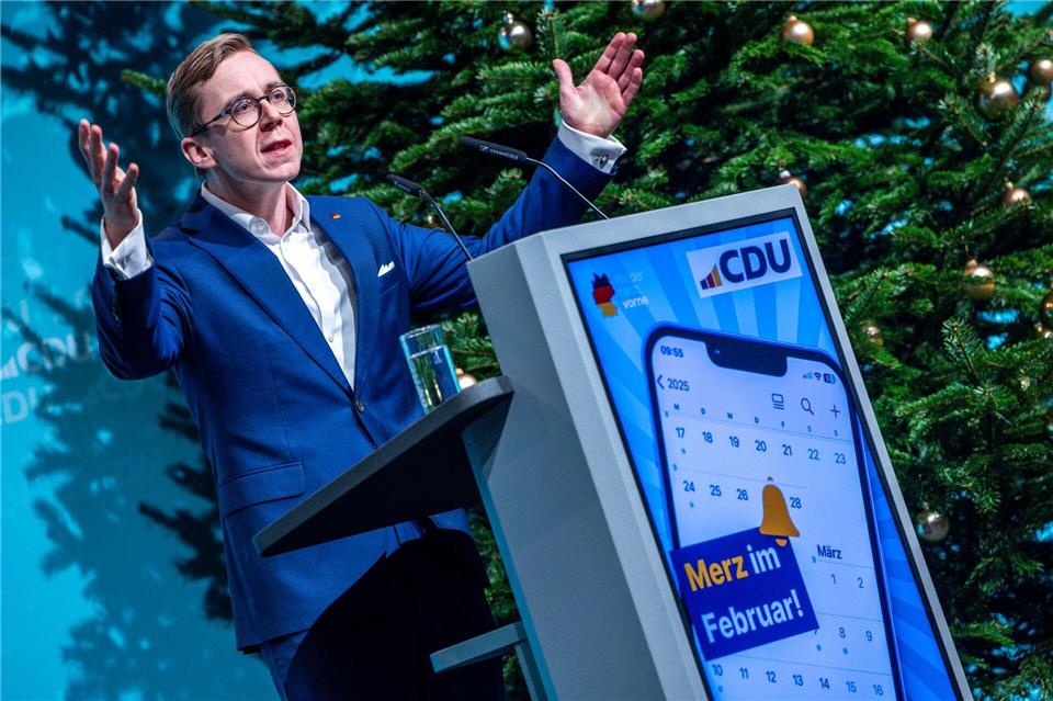 Nordost-CDU startet Winterwahlkampf - „Ampel ist Geschichte“ Spitzenkandidat der Nordost-CDU: Philipp Amthor. Jens Büttner/dpa