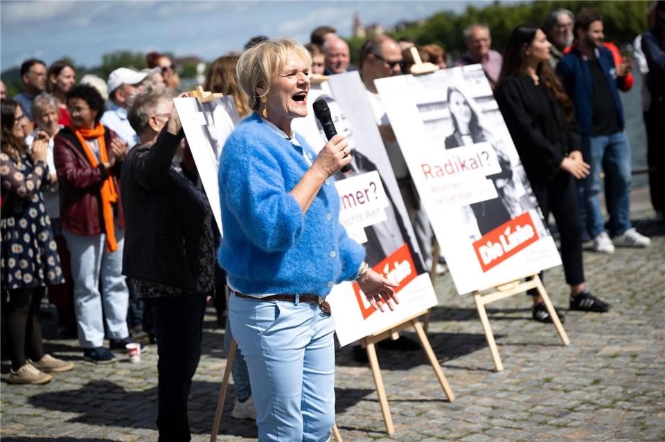 Spitzenkandidatin Simone Oldenburg gibt sich kämpferisch.Philip Dulian/dpa