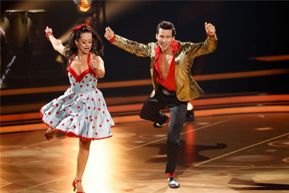 Sportler Joel Mattli überzeugte mit einem Jive. Thomas Banneyer/dpa