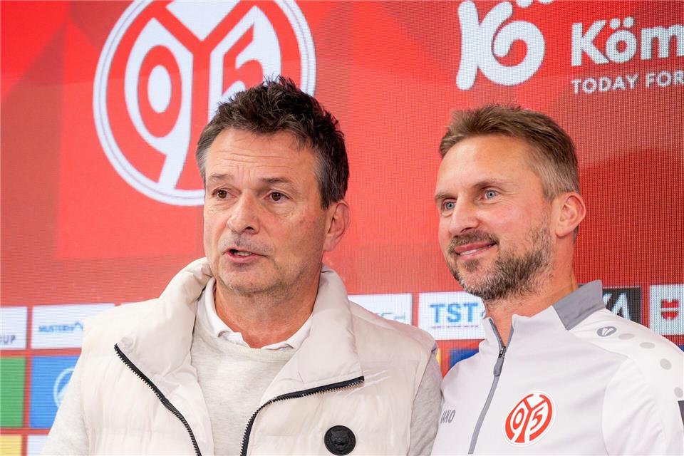 Sportvorstand Christian Heidel und Interimscoach Benjamin Hoffmann: Geht’s mit Mainz nun aufwärts? Torsten Silz/dpa