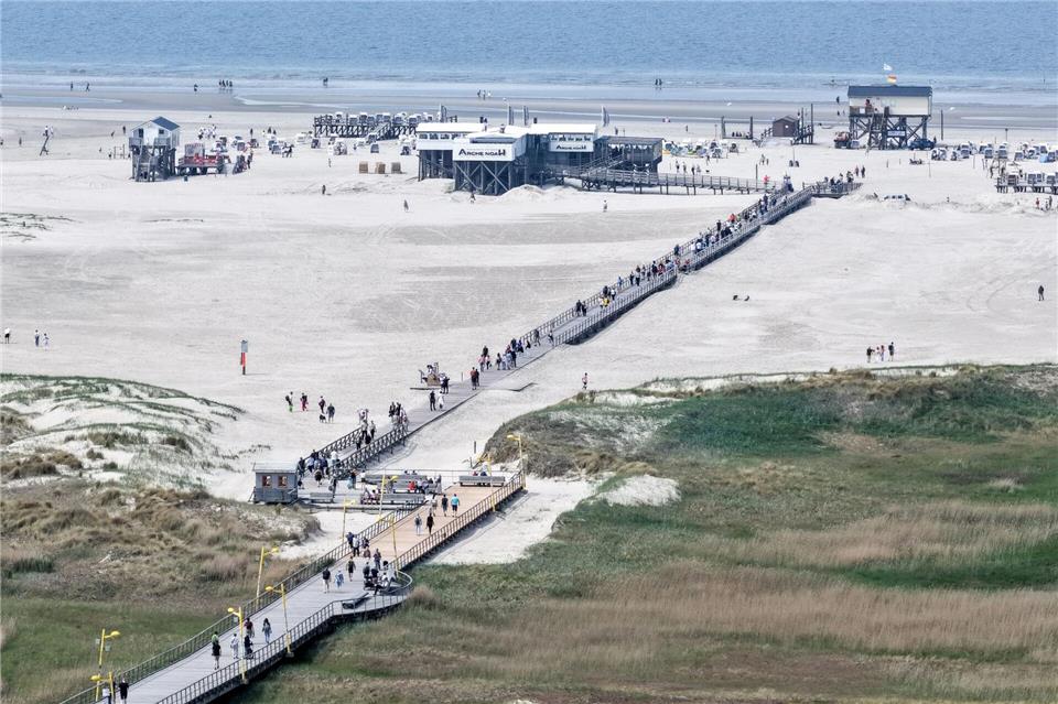 St. Peter-Ording feiert 100 Jahre Seebrücke.Bodo Marks/dpa