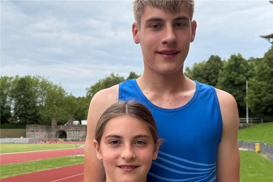 Starker Wettkampf auf westfälischer Ebene: Disziplin-Siegerin Mia Bruns und Fünfkampf-Gewinner Lukas Bruns.