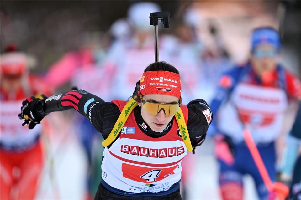 Startläuferin Vanessa Voigt lag zwischenzeitlich in Führung. Sven Hoppe/dpa