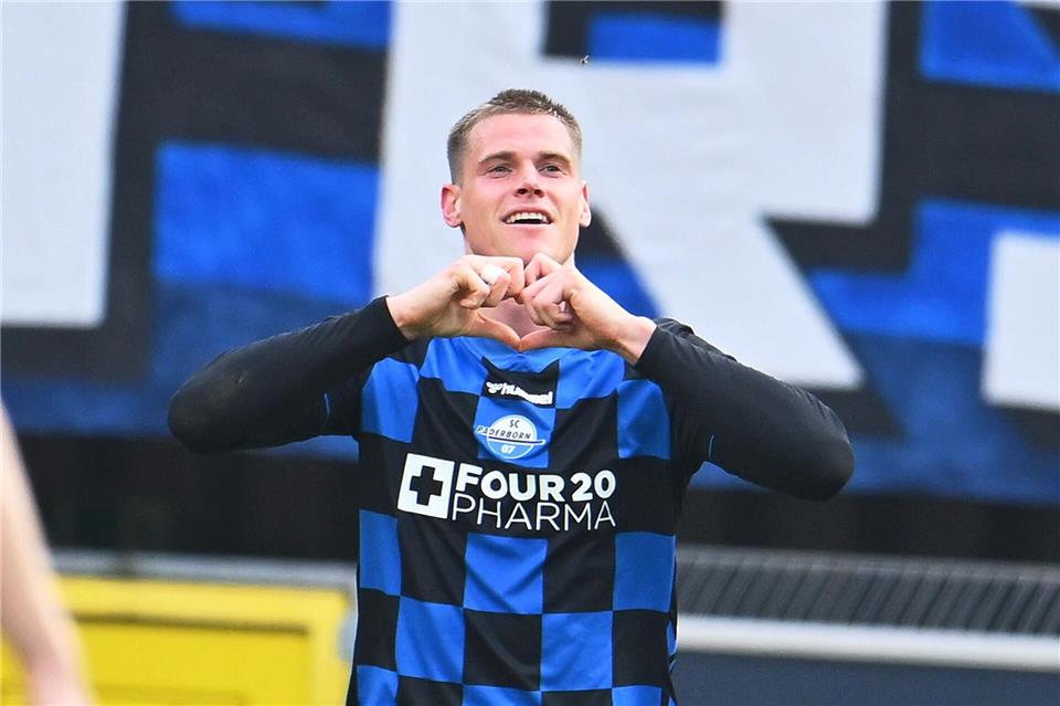 Steffen Tigges war Paderborns Matchwinner gegen Dresden.Swen Pförtner/dpa