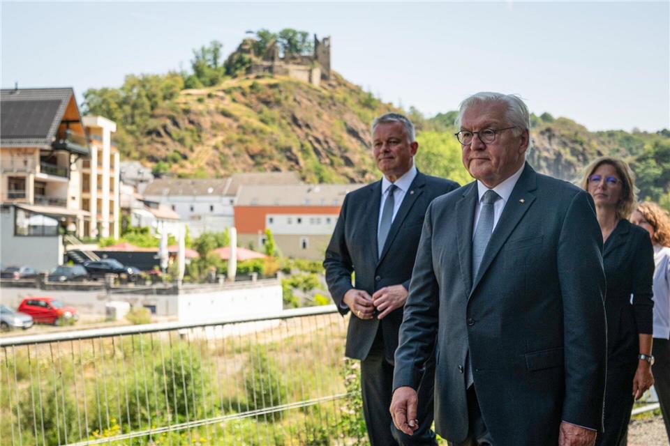 Steinmeier würdigt die Solidarität im und für das Ahrtal. Hannes P. Albert/dpa