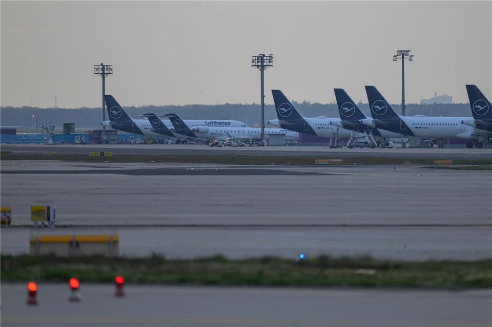 Stillstand bei Lufthansa in Frankfurt.Hannes P. Albert/dpa