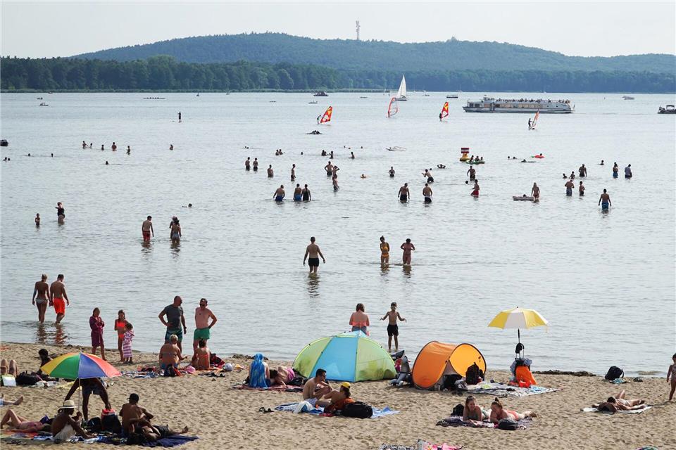 Strandbad am Müggelsee: Die Berliner Badegewässer punkten mit ausgezeichneter Wasserqualität. (Symbolbild)Alexander Blum/dpa