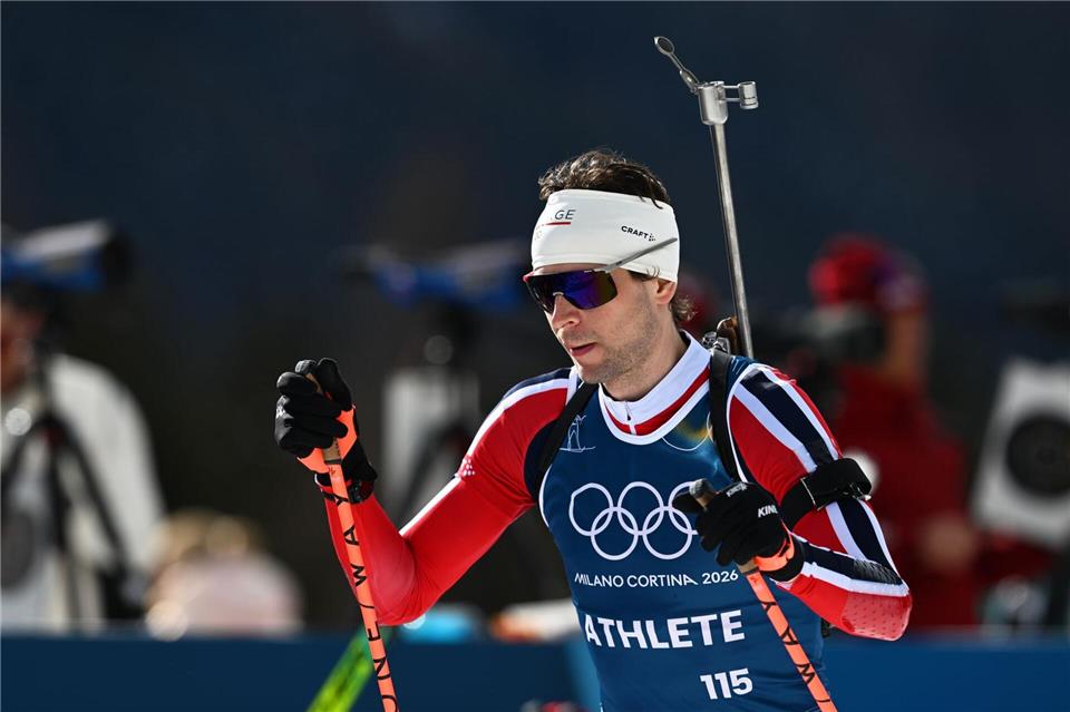 Sturla Holm Laegreid beim Training in Antholz.Hendrik Schmidt/dpa