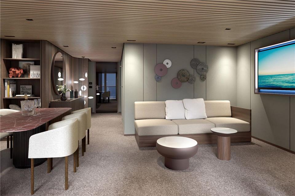 Suite auf der „Norwegian Aqua“: Neben Entertainment setzt NCL auch auf Komfort.Norwegian Cruise Line/dpa-tmn
