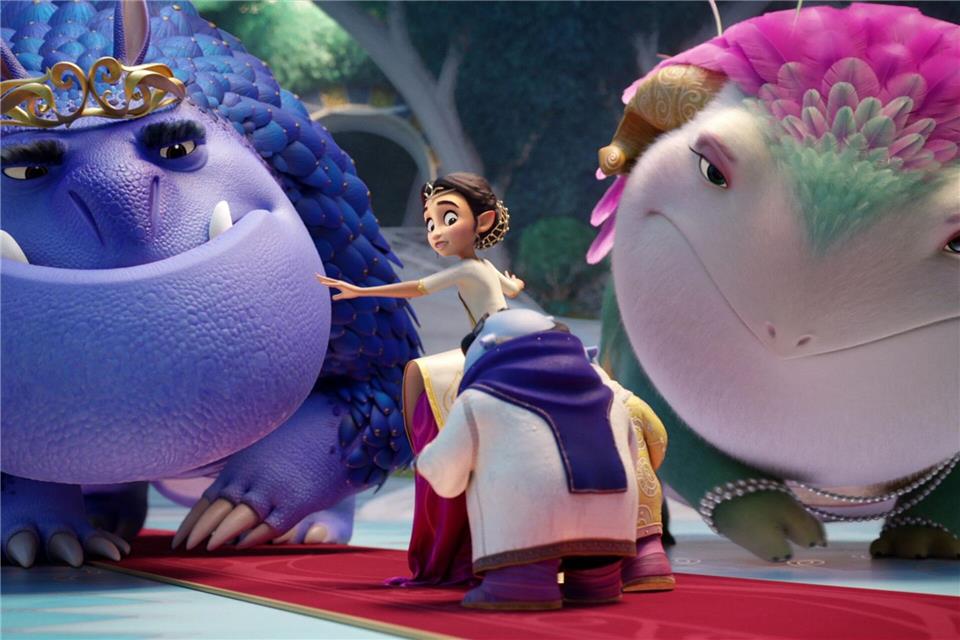 Szene aus der Netflix-Animationskomödie „Spellbound“. Der Film erzählt von der selbstbewussten Königstochter Ellian, die aus ihrer sorglos-fröhlichen Prinzessinnenwelt jäh herausgerissen wird - ihre Eltern wurden nämlich in Monster verwandelt.---/Netflix/dpa