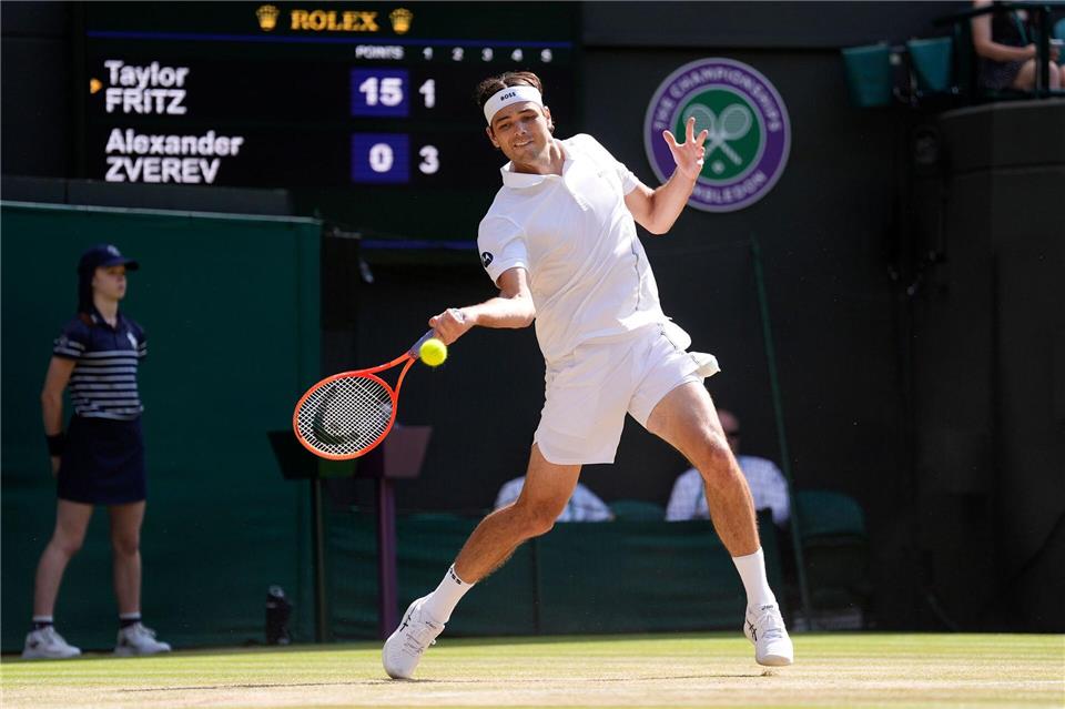 Taylor Fritz hatte zuvor sieben Mal nacheinander gegen Alexander Zverev gewonnen.Andrew Matthews/PA Wire/dpa