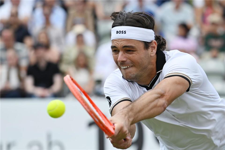 Taylor Fritz verpasste den zweiten Stuttgart-Titel nach 2025.Marijan Murat/dpa