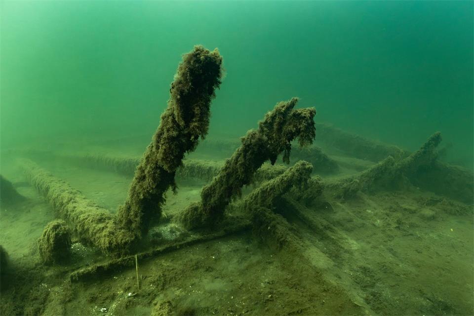 Teile des 1495 gesunkenen Kriegsschiffs „Gribshunden“ in Südschweden.Florian Huber/submaris.com/dpa