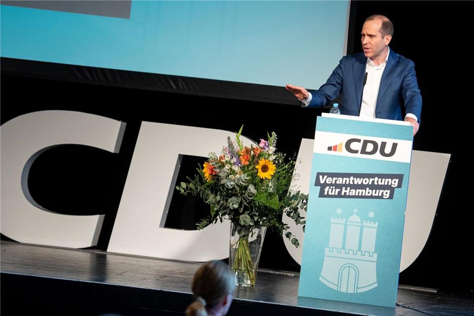 Thering ist erneut als Landesvorsitzender der Hamburger CDU bestätigt worden.Daniel Bockwoldt/dpa