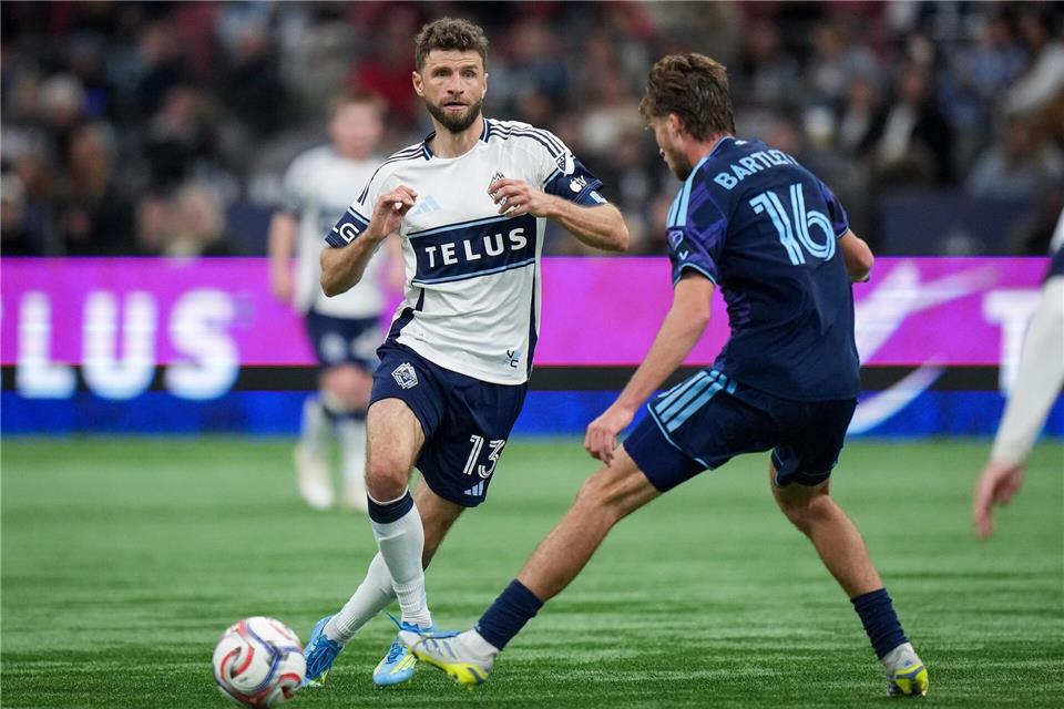 Thomas Müller erzielte für die Vancouver Whitecaps im Spiel gegen Sporting Kansas City seinen vierten Saisontreffer.DARRYL DYCK/The Canadian Press/AP/dpa