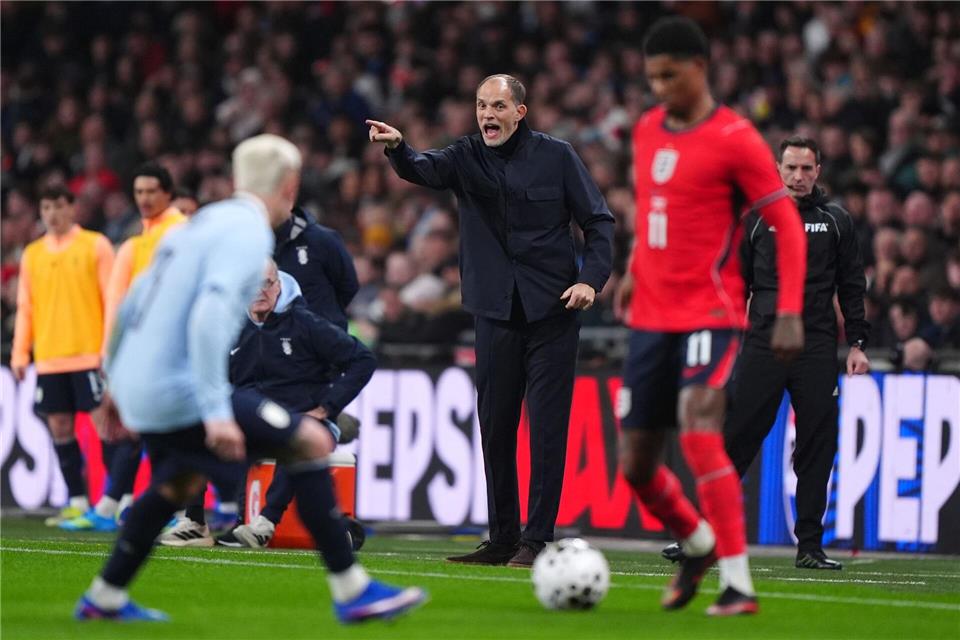 Thomas Tuchel sah gegen Uruguay keine überzeugende Leistung seiner Engländer.Bradley Collyer/PA Wire/dpa