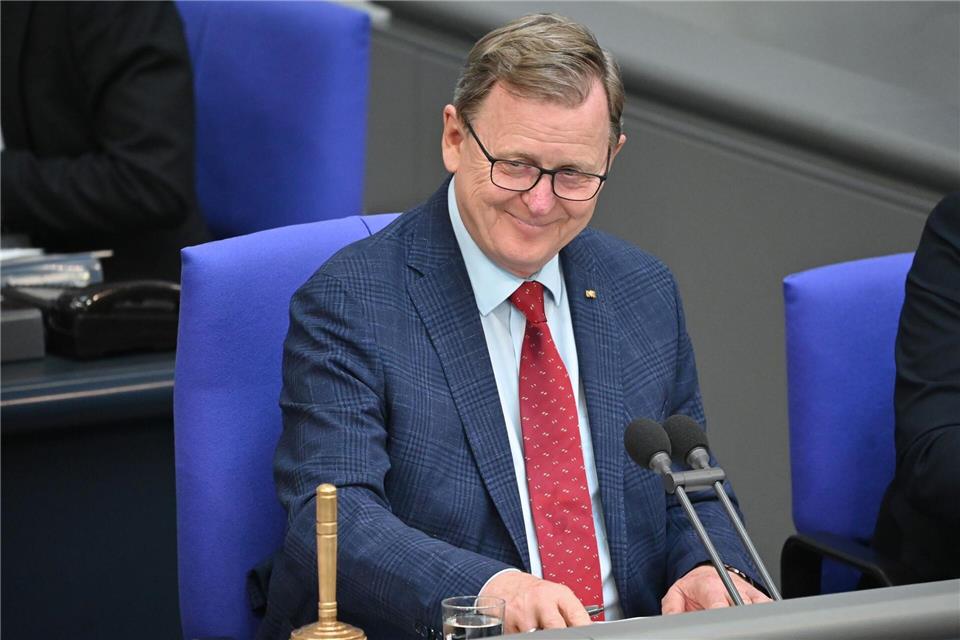 Thüringens Ex-Ministerpräsident Bodo Ramelow erinnert sich an ein konstruktives Misstrauensvotum im Jahr 2021 gegen ihn. Inzwischen ist der Vizepräsident des Deutschen Bundestags. (Archivbild)Katharina Kausche/dpa