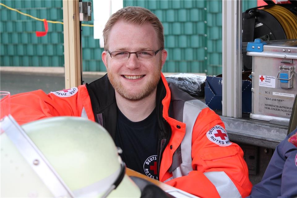 Timo Pinassa vom DRK Raesfeld ist einer der Ehrenamtlichen beim DRK.
