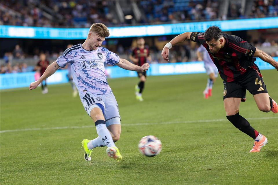 Timo Werner (l) bereitete das zweite Tor für San José vor.Jeff Mulvihill Jr./ZUMA Press Wire/dpa