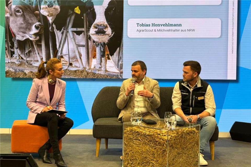 Tobias Honvehlmann (rechts) war auf der Grünen Woche auch als Gesprächspartner auf einem Podium zu hören.