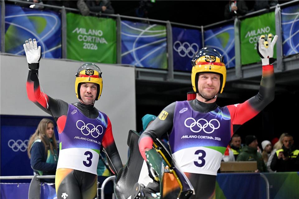 Tobias Wendl (l) und Tobias Arlt holen Bronze.Robert Michael/dpa