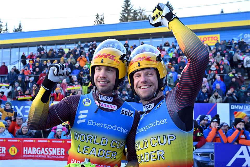 Tobias Wendl und Tobias Arlt wollen ihre Bilanz von bislang sechs Goldmedaillen ausbauen.Martin Schutt/dpa