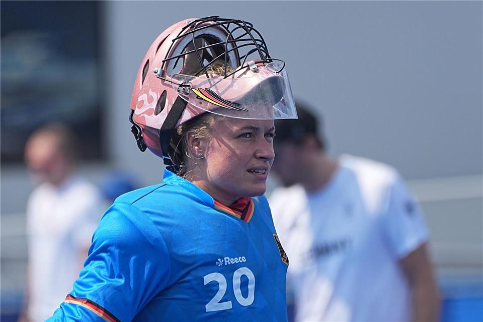 Torfrau Julia Sonntag spielte bei der Hallen-EM ihr letztes Turnier im Nationaltrikot.Michael Kappeler/dpa