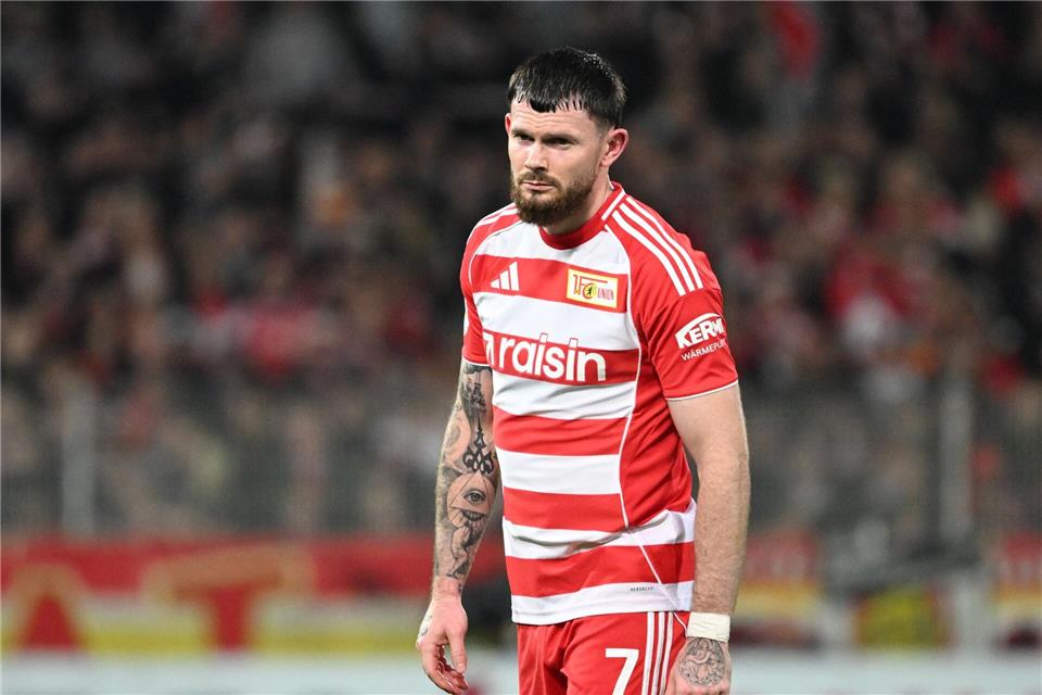 Torschütze Oliver Burke spielt seit Sommer für die Berliner. (Archivbild)Soeren Stache/dpa