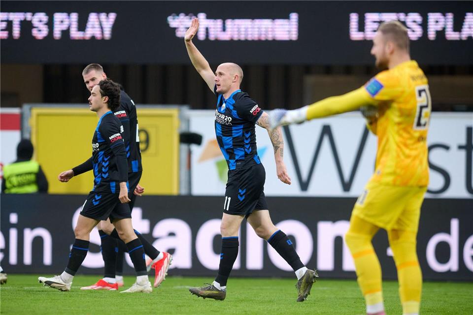 Traf zum zwischenzeitlichen Ausgleich für Paderborn: Sven Michel.Bernd Thissen/dpa