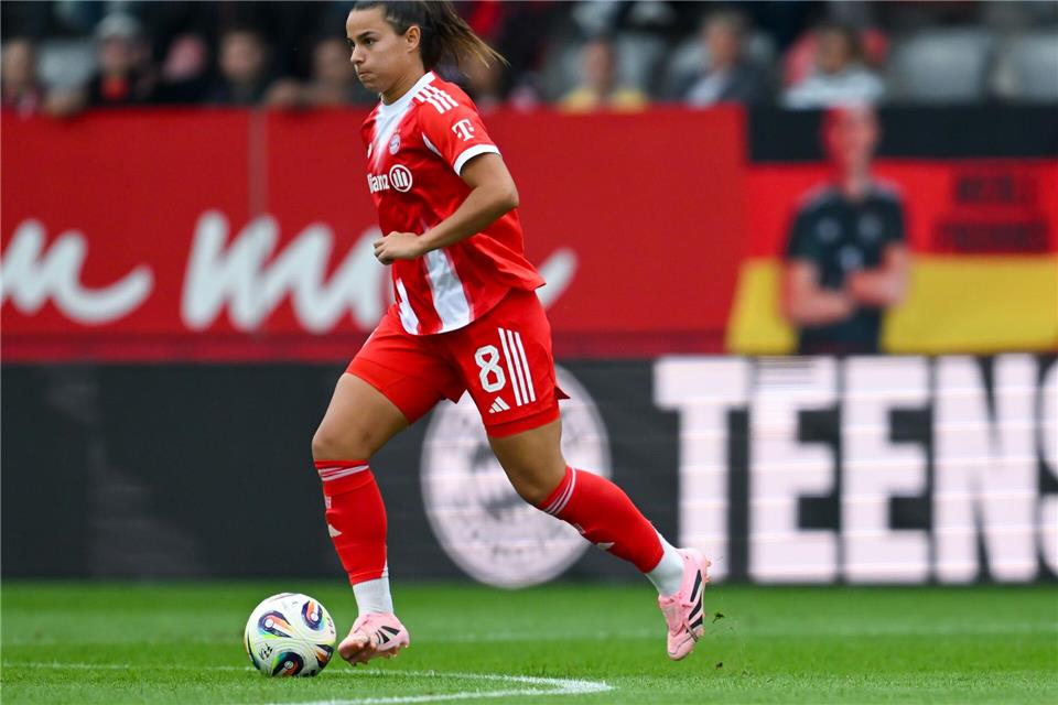 Traf zum zwischenzeitlichen Ausgleich für den FC Bayern München: Lena Oberdorf.Sven Hoppe/dpa
