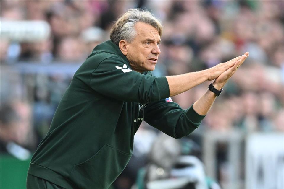Trainer Horst Steffen und Werder Bremen spielen am Samstag beim 1. FC Heidenheim.Carmen Jaspersen/dpa