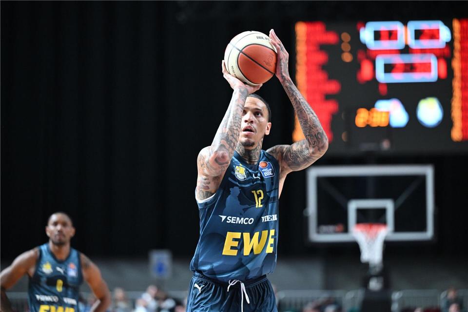 Treffsicher: Michale Kyser von den Baskets Oldenburg.Carmen Jaspersen/dpa