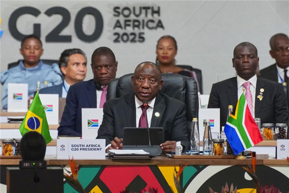 Trotz des US-Boykotts kann der südafrikanische Präsident Cyril Ramaphosa beim G20-Gipfel in Johannesburg punkten.Misper Apawu/Pool AP/AP/dpa