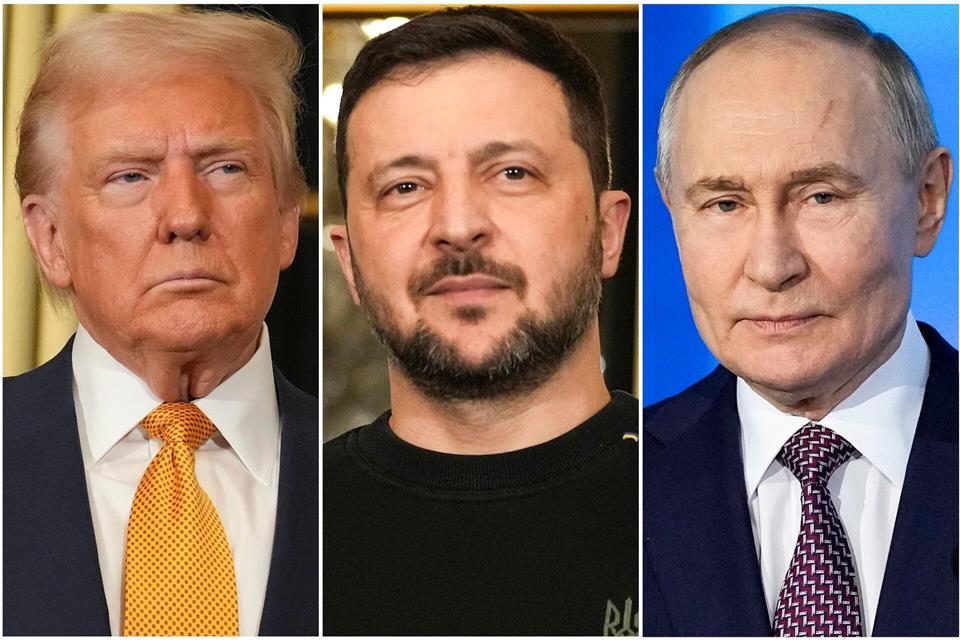 Trump, Selenskyj und Putin: Gelingt eine Einigung im Ukraine-Krieg? (Archivbild)Morissard/Bednyakov/AP/dpa
