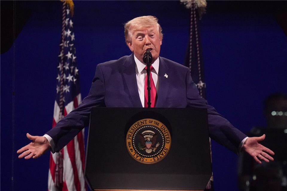 Trump hielt eine Rede in Washington.Alex Brandon/AP/dpa