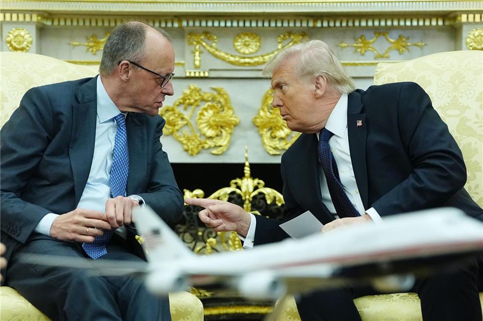 Trump lobt Merz. Kay Nietfeld/dpa