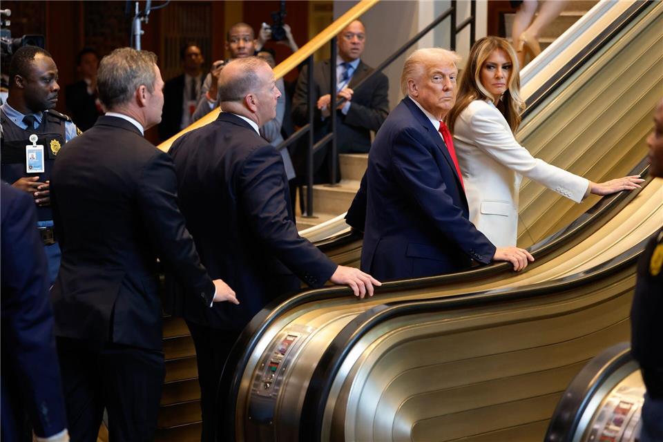 Trump will ein Nachspiel für den Stopp auf der UN-Rolltreppe.Stefan Jeremiah/AP/dpa