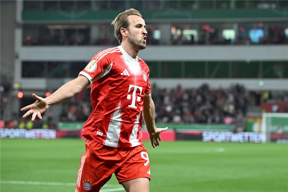 Typisches Bayern-Bild: Harry Kane beim Torjubel. (Archivbild)Federico Gambarini/dpa