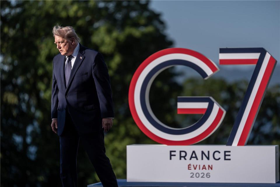 US Präsident Donald Trump beim G7-Gipfeltreffen in Evian.Michael Kappeler/dpa-Pool/dpa
