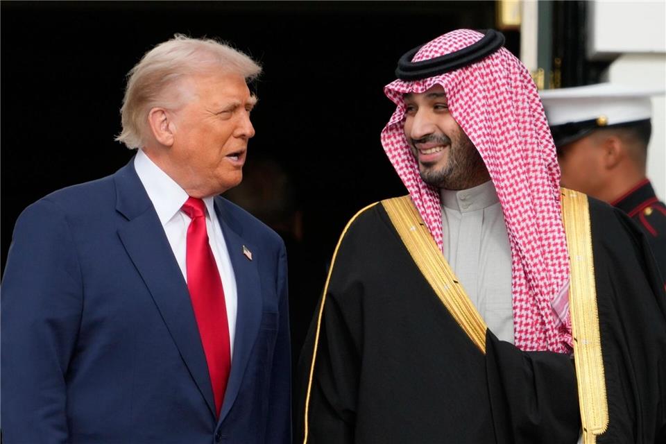 US-Präsident Donald Trump empfing den saudischen Kronprinzen Mohammed bin Salman im Weißen Haus.Mark Schiefelbein/AP/dpa