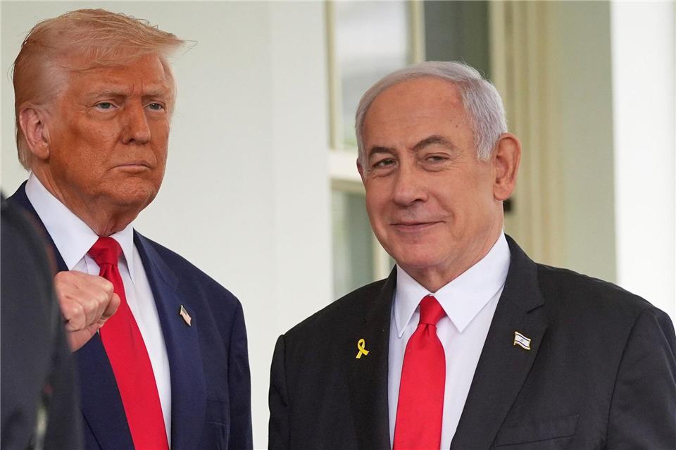 US-Präsident Donald Trump wird den israelischen Regierungschef Benjamin Netanjahu am Montag im Weißen Haus empfangen. (Archivbild)Evan Vucci/AP/dpa