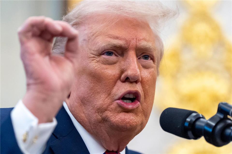 US-Präsident Trump will eine komplette Blockade verhängen. (Archivbild)Alex Brandon/AP/dpa