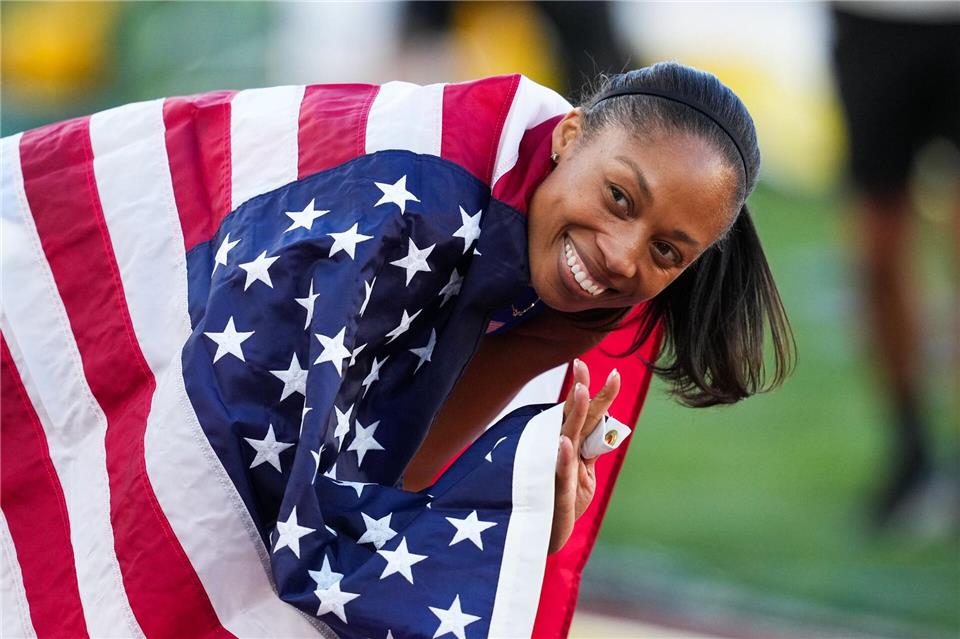 US-Star Allyson Felix will noch mal bei Olympia starten. (Archivbild)Martin Rickett/PA Wire/dpa