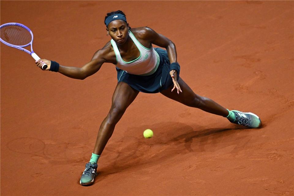 US-Star Coco Gauff verabschiedet sich im Viertelfinale vom Stuttgarter Tennis-Turnier.Marijan Murat/dpa