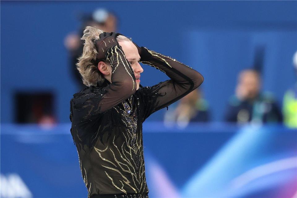 US-Superstar Ilia Malinin erlebte in der olympischen Kür ein Fiasko. (Archivbild)Li Ming/XinHua/dpa